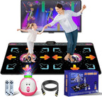 Dance Mat for Kid & Adult, Double Dance Mats for TV, Electronic Dance Pad Game with Camera, Exercise Dance Game for TV,Plug and Play Dancing Mat for Family Games, Xmas Birthday Gifts Ideas