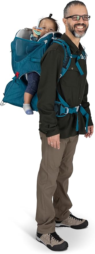 Osprey Poco SLT Lightweight Child Carrier Backpack - Slimmed-Down Hiking Carrier for Toddlers with Safety Harness, Sunshade, and Ventilated Backpanel - Lightweight Travel-Friendly Option