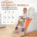 Potty Training Seat, Toddler Toilet Seat for Little Boys Girls, Potty Training Toilet with Urinals, Toddler Step Stool Ladder and Splash Guard (Pink)