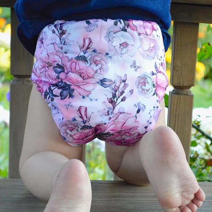 Mama Koala 3.0 Cloth Diapers for Babies, 6 Pack One Size Washable and Reusable Pocket Diapers for Newborns and Toddlers (Lovely Pink)