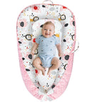 Baby Lounger - Baby Lounger for Newborn 0-24 Months, Breathable and Soft Cotton Cover Baby Nest, Portable Cozy Tummy Time Lounger for Home and Travel, Ideal Baby Essentials & Shower Gifts