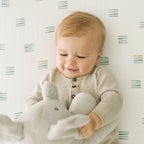 Little Unicorn Premium Crib Sheet | Breathable & Super-Soft Muslin Fabric (Blue Stacks)