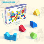 Assorted Shapes Magnetic Building Blocks, 1.65-Inch Large Magnetic Block Set for Toddlers Ages 4+, 24PCS Educational Construction Kit for Boys and Girls
