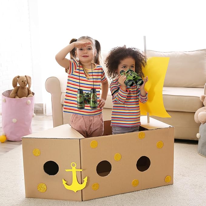 Deekin 16 Toy Binoculars for Kids with Neck String Learning Novelty Binocular Bulk Jungle Safari Hunting Party Favor for Explorer Gifts Bird Watching Camping Hunting, 4.3 x 4.1 Inch(Camouflage)