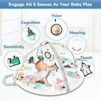 Baby Play Mat Tummy Time Mat with Exclusive Foldable Design, Stage-Based Skill Development Activity Gym, Machine Washable Baby Play Mats for Floor with Gift Package (Zebra)