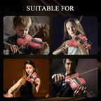 1/4 Violin Kit, Beginner Violin for Kids, Students, Complete Kids Violins Set with Case, Bow, Rosin, Ideal for Kids Violins Beginner Ages 5-7, Pink