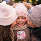 Custom Beanie Hats for Baby Girls Boys - Personalized Embroidered Beanies with Name for Infants Toddlers Adults