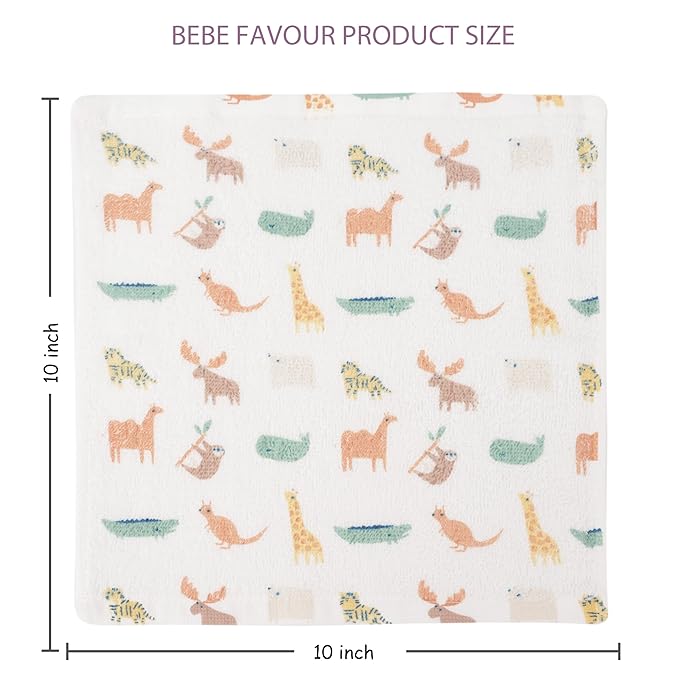 Baby Washcloths 6 Pack 100% Cotton Soft and Absorbent Terry 10" x 10" Wash Cloths Wipes for Face Hand Body Burp Rag with Sensitive Skin for Newborns Infants Toddlers