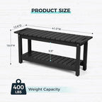 41" Shower Bench, Waterproof Poly Lumber Shower Stool for Shaving Legs, Shower Chair Seat Holds up to 400lbs, Bathroom Bench for Inside Shower, Non-Slip (Black)