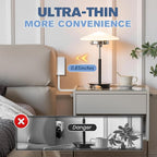 Outlet Concealer Power Strip-Outlet Cover Extender Outlets-8ft Flat Plug Extension Cord,Universal Size,1625W for Kitchen, Home and Office (8ft (Multi Ports,3 AC,2 USB&Type-C))