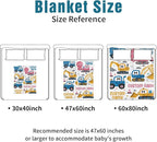 Personalized Baby Crib Bedding Set, Custom Name Cartoon Car Theme Nursery Bedding Set 3 Pcs, Baby Blanket Fitted Crib Sheet Changing Pad Cover, Personalized Nursery Decor Gift for Newborns Boys