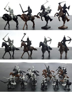 28pcs/Set Medieval Knights Toy Soldier - Army Figures Miniature Playset with Cavalry, Horses and Soldiers (Knights and Horse Set)
