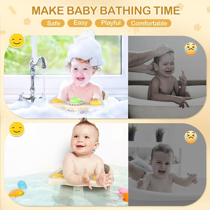 Baby Bath Seat for Babies 6 Months & Up - Non-Slip Toddler Bath Seat for Baby & Newborn with Suction Cups, Safe Baby Bath tub Seat with Suction Cups, Baby Bath Chair