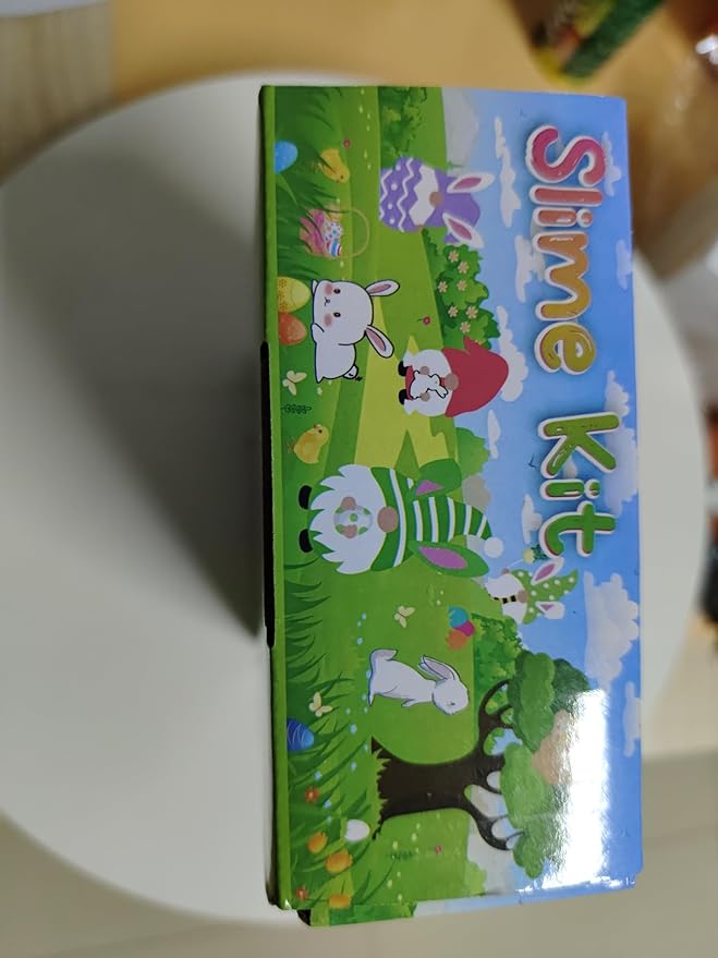 LAWOHO 6 Packs Bunny Pink Slime Kit -Cloud Clear Butter Slimes with Easter Charms & Add-ins, Soft Fluffy Slimes Kits for Girls & Boys, 360ml Pink & Green Easter Slime Making Kit Party Favor for Kids