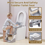 Potty Training Seat, 3-in-1 Toddler Toilet Seat with Step Stool Ladder, Splash Guard Anti-Slip Pad, Foldable Potty Chair with Soft Cushion for Toddler Kids Boys Girls