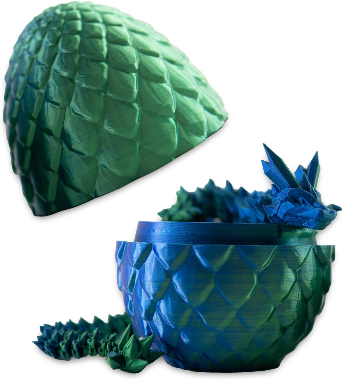 Dragon Egg, Easter Egg with Pet Dragon, 3D Printed Dragon, Crystal Dragon Fidget Toy, Articulated Dragon Eggs Fidget Toy Surprise for Adults