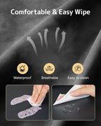 HOMEAL Booster Seat for Kitchen Chair, Breathable Toddler Booster Seat for Dining Table with Backrest and Adjustable Straps, Portable Travel Toddler Booster Seat, Dark Grey