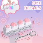 Keyboard Fidget Toys for Adults Keyboard Clicker with LED Light Keychain Fidget Sensory Fun Toys for Anxiety Decompression (RPSCatPaw, 4 in 1)