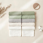 Konssy 10-Pack Muslin Baby Washcloths,100% Cotton Baby Wash Cloths for Newborn Kids Girls & Boys, Soft & Absorbent Washcloths