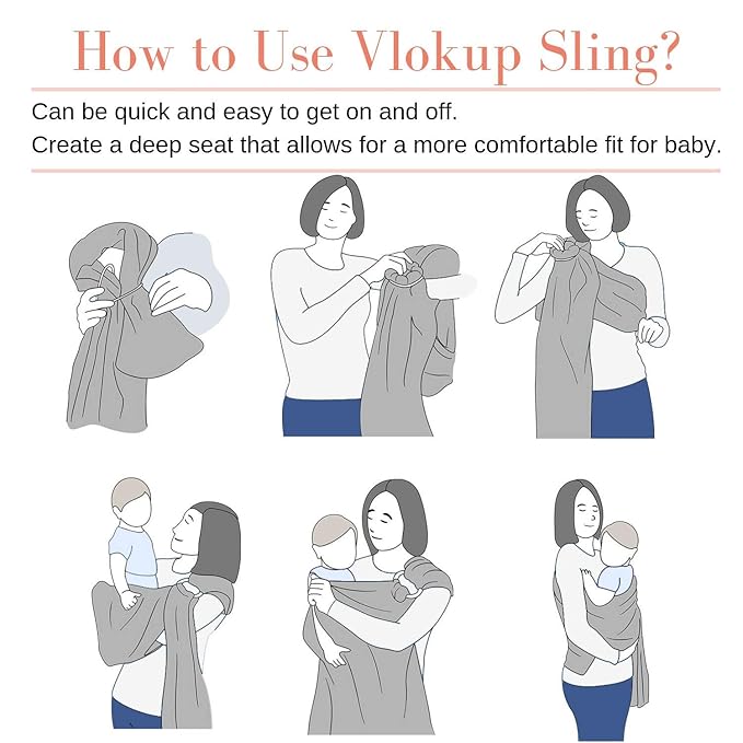 Ring Sling Baby Carrier, Soft Linen Cotton Baby Sling Carrier Newborn to Toddler, Baby Wrap Carrier for Plus Size Parents, Perfect Shower Gift, Green