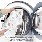 Little Grape Land Nursing Pillow for Infants, Breastfeeding Pillows, Baby Support Pillow for Nursing, Bottle Feeding, Tummy Time with Machine Washable Cover & Breathable Filling, Shell