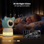 litokam 2K 4MP Security Camera Indoor, 5G/2.4G WiFi Baby Monitor with Camera and Audio, Pet Cam, Cry/Motion Detection, Night Vision, 2-Way Talk, Temp/Humidity Sensor(Can't Connect to Monitor)