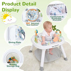 Time Followers® 6-in-1 Baby Activity Center | Jumpers and Bouncers | 4 Stage Grow Stationary Standing Toddler Play Table | Shower Gift | Infant Essential for Baby Ages 6-36Month (White)