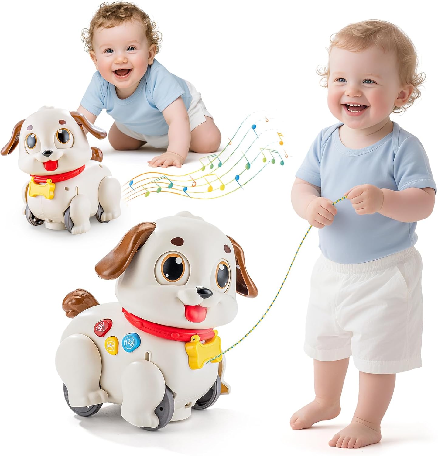 HOLA Baby Toys 6-12 Months Musical Dancing Puppy Tummy Time Toy, Toddler Learning Toys for 1 Year Old Girl Boy, 1st Birthday Gift for Boys & Girls Christmas Stocking Stuffers