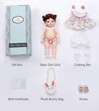 BJD Dolls, 1/4 Ball Jointed Doll Fullset with 15 Articulated Joints and Brown Glass Eyes, 20 Inch (50cm) Full Vinyl Girl, Collectible Reborn-Style Doll for Ages 14+, Gift Box Packaging