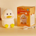 Soft Silicone Cute Duck Night Light, 2-Level Brightness 6 Colors Changeable, with Timing Function Rechargeable Night Light for Nursery Kids Bedroom, Toddler Gift
