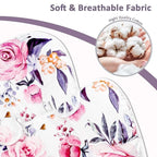 Pea Pod Baby Car Seat Head Support for Newborn, 2 in 1 Infant Car Seat Head Body Support for Girls Extra Soft Breathable Baby Car Seat Cushion Insert for Strollers, Swings, and Bouncers, Pink Floral