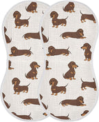 2 Pack Muslin Burp Cloths Dachshund Dogs Cute Cotton Baby Burp Cloths Absorbent Burping Cloth Soft Spit Up Rags for Newborn Must Haves 22x11 Inch
