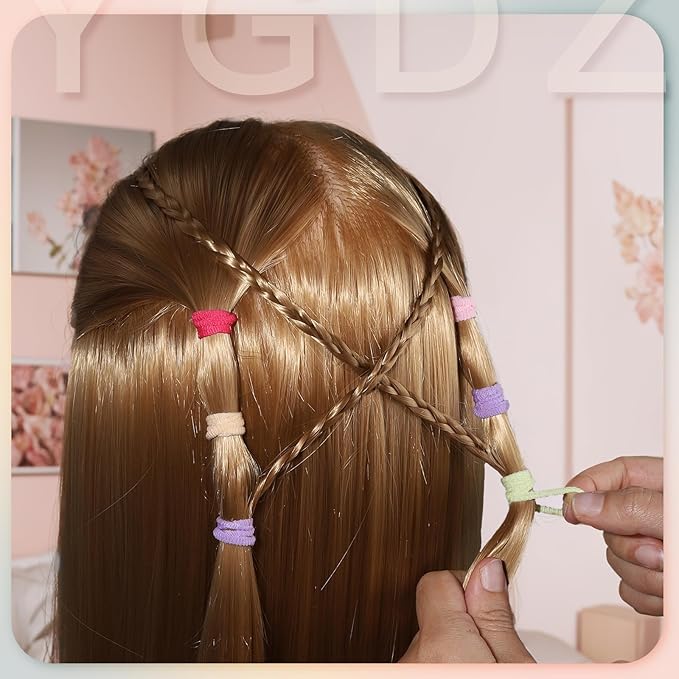 YGDZ Baby Hair Ties, 300pcs Elastic Toddler Hair Ties for Little Girls Kids, Small Mini Hair Bands Soft Ponytail Holders Hair Accessories, Multicolor