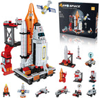 Space Exploration Shuttle Toys for 6 7 8 9 10 11 12 Year Old Boys 12-in-1 STEM Aerospace Building Kit Toy with Heavy Transport Rocket and Launcher Best Gifts for 6-12 Year Old Boys (566 PCS)