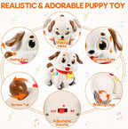 LUDILO Learning Toys for 1 Year Old Boy Girl Gifts: Pull Along Crawling Toy Musical Puppy 6 7 8 9 10 12 18 Month Old Baby Toy 1st Birthday Gifts for Boys Girls Toddler Infant Baby Toys 6-12-18 Months