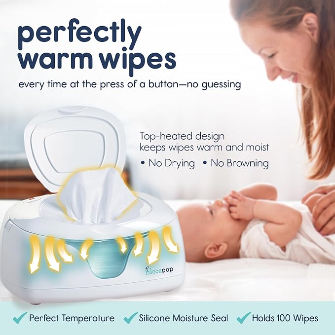 Hiccapop Baby Wipe Warmer and Baby Wet Wipes Dispenser | Baby Wipes Warmer for Babies | Diaper Wipe Warmer with Changing Light, White