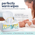 Hiccapop Baby Wipe Warmer and Baby Wet Wipes Dispenser | Baby Wipes Warmer for Babies | Diaper Wipe Warmer with Changing Light, White