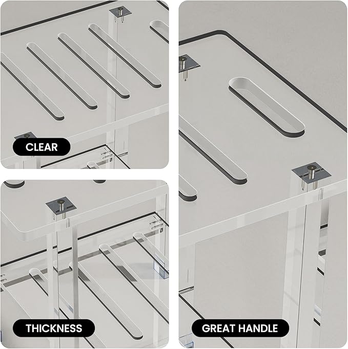 Sumerflos Acrylic Shower Bench for Inside Shower - 18.58" L x 12.60" W x 16.34" H Bathroom Shower Stool with Storage Shelf Heavy Duty (Hold Up to 400lbs) for Shaving Legs Waterproof Non-Slip