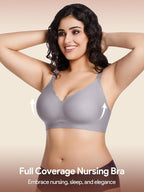 HBselect 3Pack Nursing Bras for Breastfeeding Seamless Scalloped Maternity Bras for Pregnancy Ultra Comfort Sleep Bras