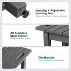 Waterproof Shower Bench, 24" Poly Lumber Shower Stool for Shaving Legs, Shower Chair Seat with Storage Shelf and Handles, Bathroom Bench for Inside Shower, Non-Slip (Grey)