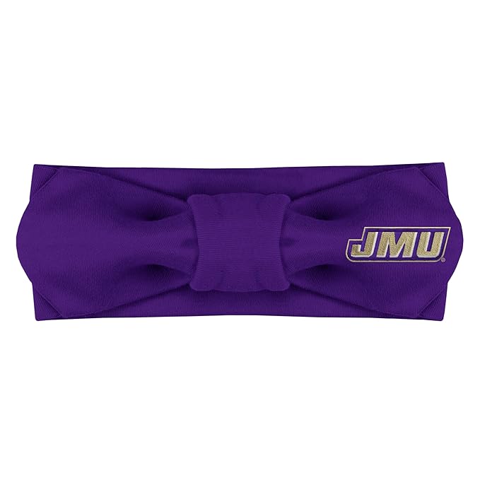 Creative Knitwear James Madison Dukes Infant Girls Purple Solid Hair Knot Headband Embroidered Logo - Size Newborn - 4T