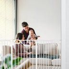 Stair Baby Gate 57-66 Inch, Extra Wide Safety Gate for Baby Pet Adjustable Dog Gates Indoor Extra Wide Gates Pressure Mounted for Toddler Pet for House Stairway Doorway White (30.5'' Tall)