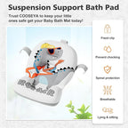 Collapsible Baby Bathtub for Newborns with Thermometer and Soft Floating Cushion Portable and Foldable Travel Baby Boy Bath Tub for Infants to Toddler 0-36 Month (Grey)