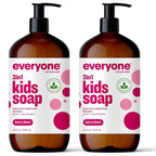 Everyone 3-in-1 Kids Soap, Body Wash, Bubble Bath, Shampoo, 32 Ounce (Pack of 2), Berry Blast, made with Essential Oils for Toddlers, tweens and teens