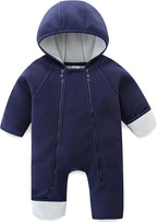 Newborn Baby Fleece Jumpsuit Girls Boys Winter Hooded Coverall Romper Cute Baby Snowsuit Clothes