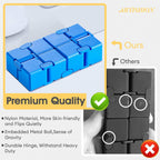 ARTIARTISHION Fidget Cube, Durable Nylon Infinity Desk Toy, Skin-Friendly Handheld Gadget, Mini Stress-Relief Adult Fidget Toy for Anxiety Alleviation （Blue）