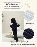 Newborn Baby Fleece Jumpsuit Girls Boys Winter Hooded Coverall Romper Cute Baby Snowsuit Clothes
