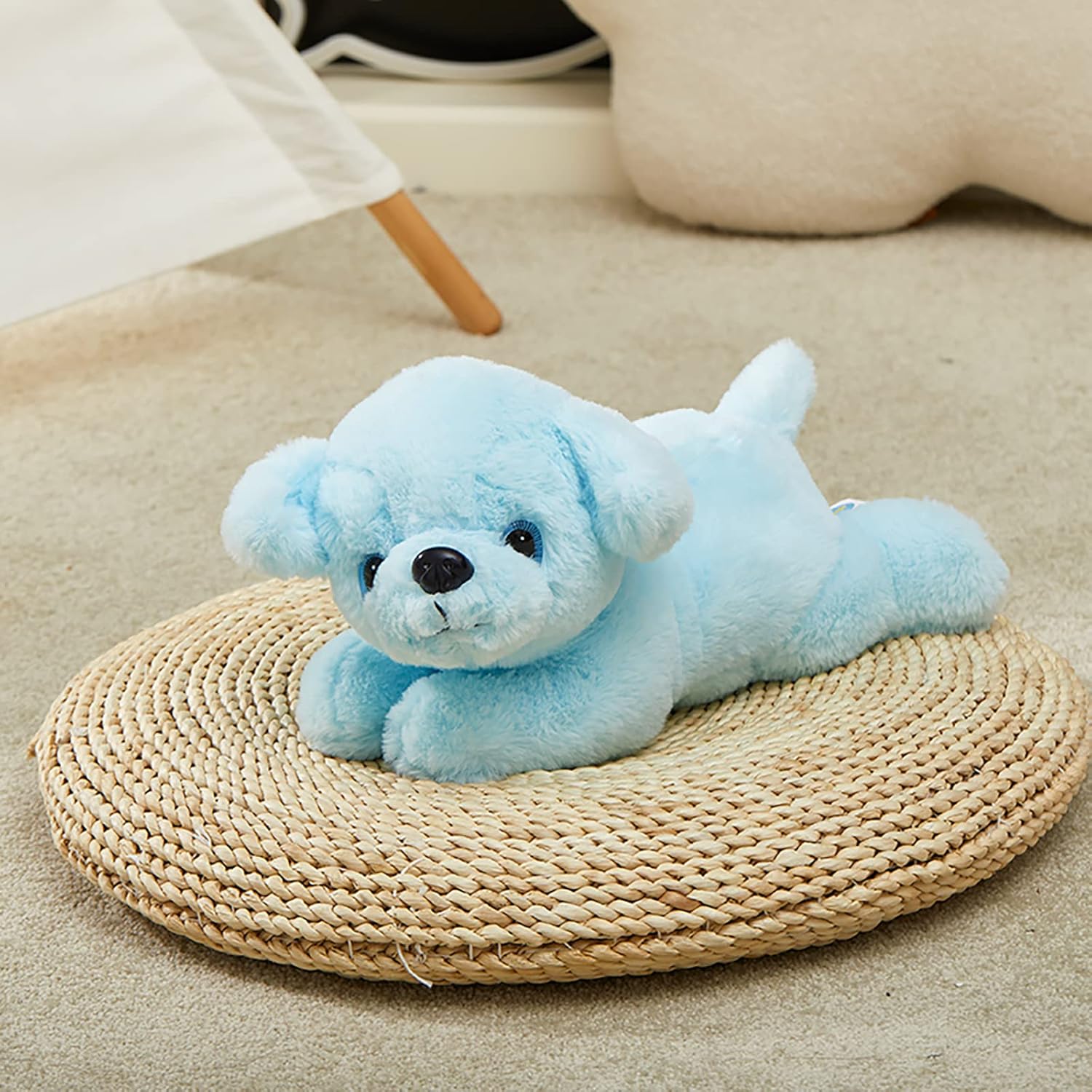 Glow Guards 15'' Blue Musical Dog Plush Soft Stuffed Animal Puppy with LED Night Lights Christmas Children's Day Birthday Gifts for Toddler Kids