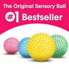 Edushape The Original Sensory Ball for Baby - 7" Transparent Yellow Color Baby Ball That Helps Enhance Gross Motor Skills for Kids Aged 6 Months & Up - Vibrant, Colorful & Unique Toddler Ball