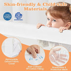 HONEY JOY Bed Rail for Toddlers, Extra Long, Foldable Portable Swing Down Safety Bed Guard Rail, Toddler Bed Rails for Crib, King Queen Full Twin Size Bed Mattress (White, 2 Pack, 47 Inch)